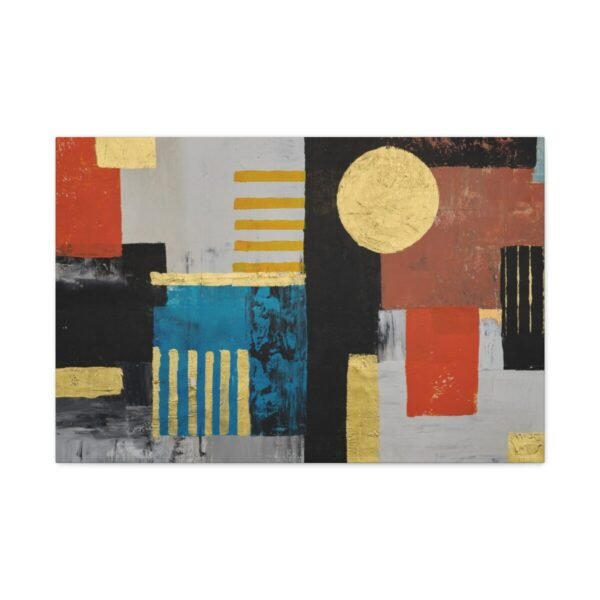 Gilded Geometry – Geometric Abstract Wall Art, Premium Matte Canvas Decor