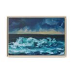 Tempest Horizon — Ocean Storm Framed Canvas Wall Art, Dramatic Coastal Decor
