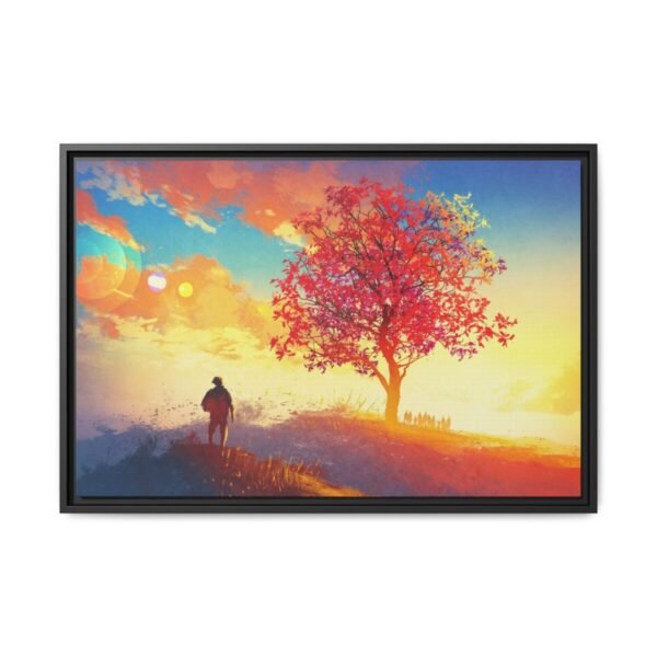 Sunset Wanderer Framed Canvas Wall Art – Premium Matte Scenic Nature Decor