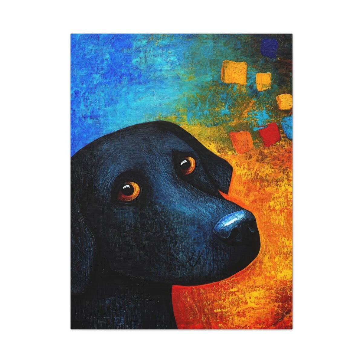Black Bear Canvas Wall Art – Colorful Wildlife Portrait for Modern Home Decor