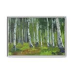 Whispering Birch Forest Wall Art – Nature-Inspired Framed Canvas for Modern Interiors