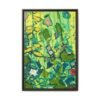 Verdant Bloom Symphony – Colorful Abstract Botanical Framed Canvas Wall Art, Premium Matte