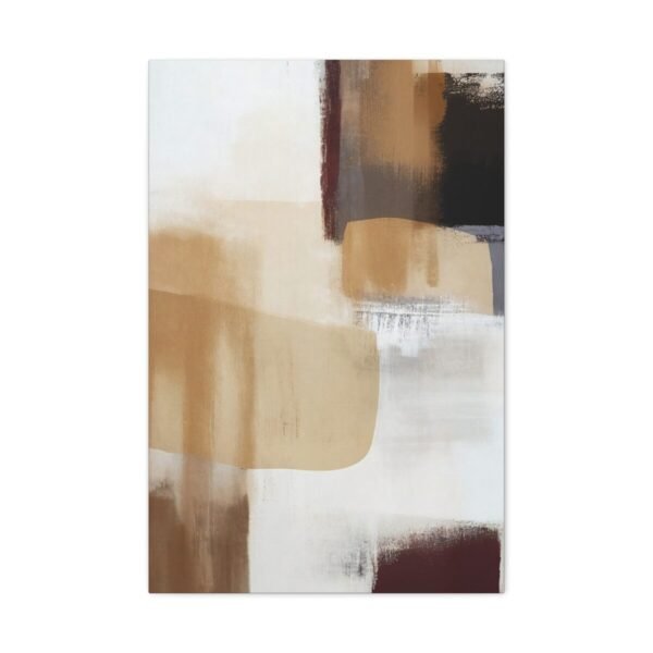 Neutral Abstract Canvas Wall Art, Modern Beige Brown Minimalist Matte Canvas Decor