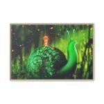 Mosslight Journey – Whimsical Snail Wall Art, Premium Framed Canvas for Modern Interiors