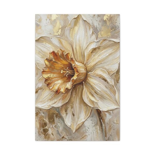 13077810506358328166_2048.jpeg Neutral Daffodil Canvas Wall Art, Elegant Botanical Floral Matte Stretched Canvas Print