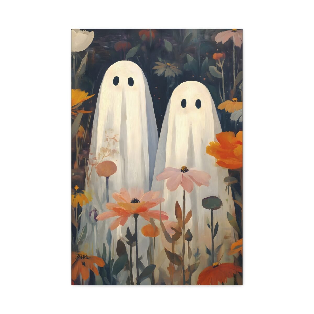 13244848858474320553_2048.jpeg Ghosts in the Garden Matte Canvas Wall Art — Cute Floral Halloween Decor