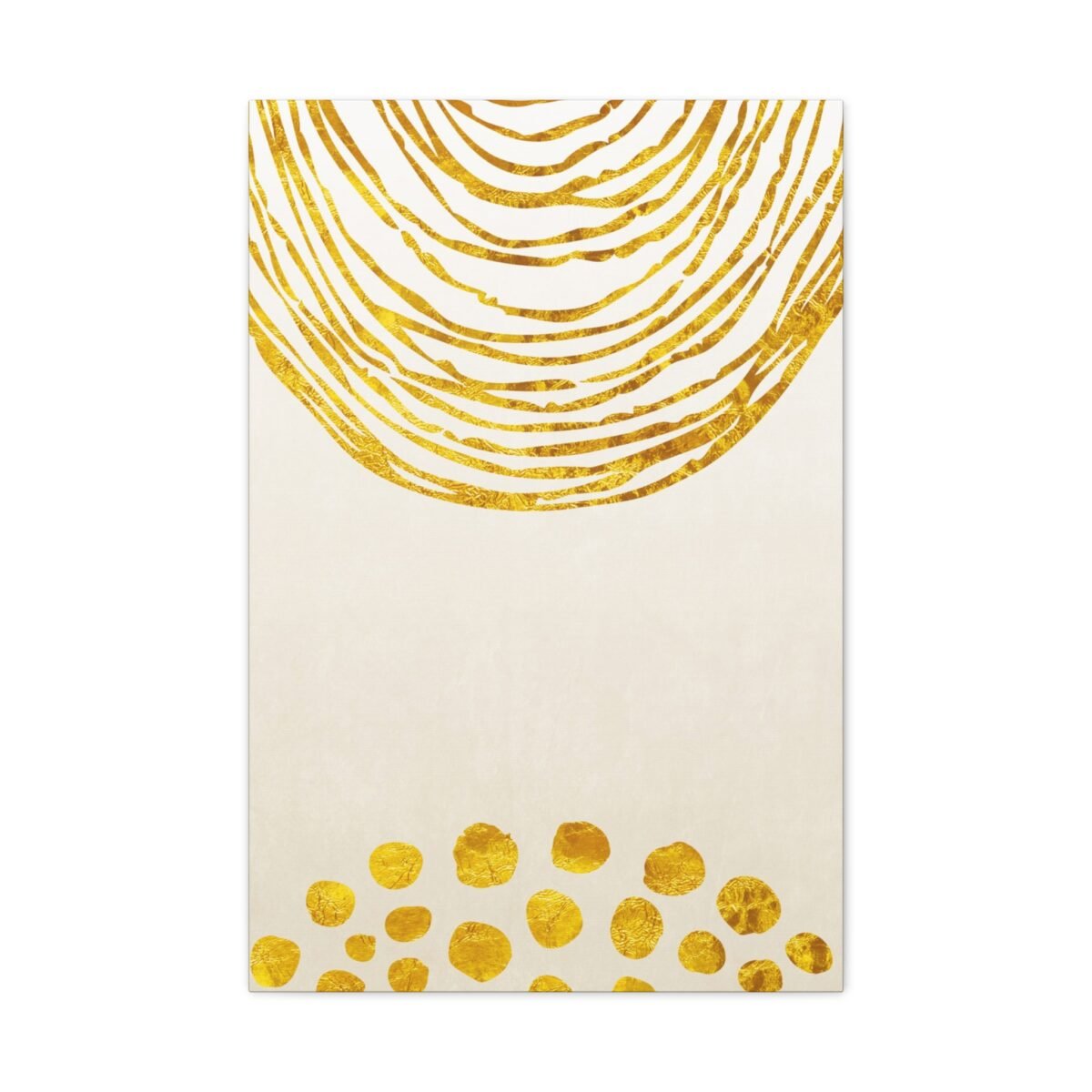 Gold Fingerprint Abstract Wall Art, Premium Matte Canvas for Modern Minimalist Decor