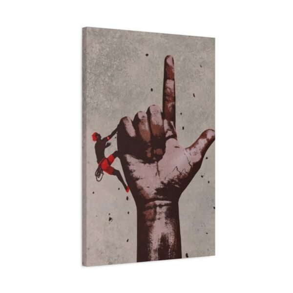 The Defiant Climb – Giant Hand Wall Art, Premium Matte Stretched Canvas