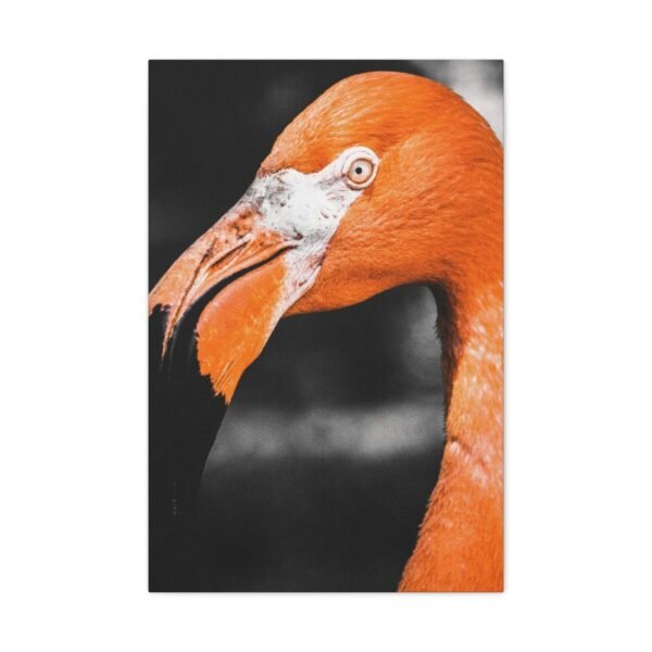Vibrant Flamingo Portrait Matte Canvas Wall Art