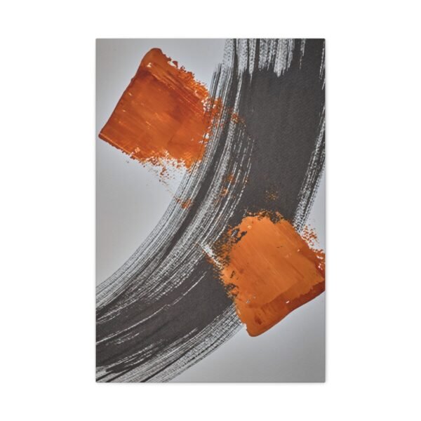 Ember Arc Orange and Black Abstract Wall Art – Premium Matte Canvas Decor
