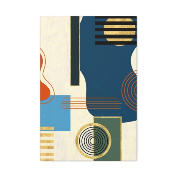 Golden Orbit Geometry – Geometric Abstract Wall Art, Premium Matte Canvas