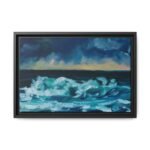 Tempest Horizon — Ocean Storm Framed Canvas Wall Art, Dramatic Coastal Decor