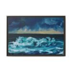 Tempest Horizon — Ocean Storm Framed Canvas Wall Art, Dramatic Coastal Decor