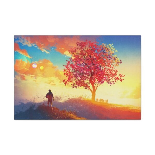 Sunset Wanderer Canvas Wall Art – Premium Matte Landscape, Vibrant Scenic Decor