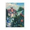 French Countryside Cottage Canvas – Impressionist Garden Landscape Wall Art