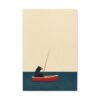 Fishing Bear Wall Art – Premium Matte Canvas, Whimsical Coastal Animal Decor