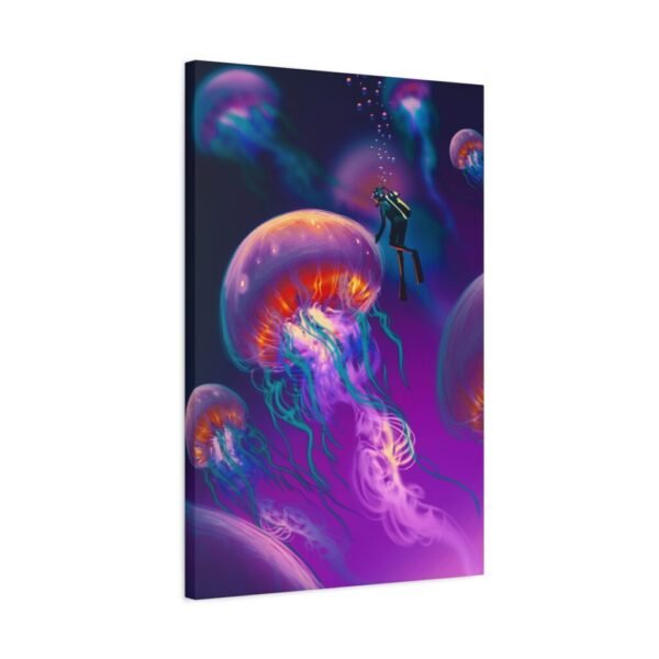 Abyssal Glow Jellyfish Ocean Wall Art, Premium Matte Canvas, Underwater Decor