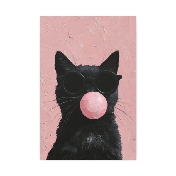 Black Cat Sunglasses Wall Art – Premium Matte Canvas for Playful Modern Interiors