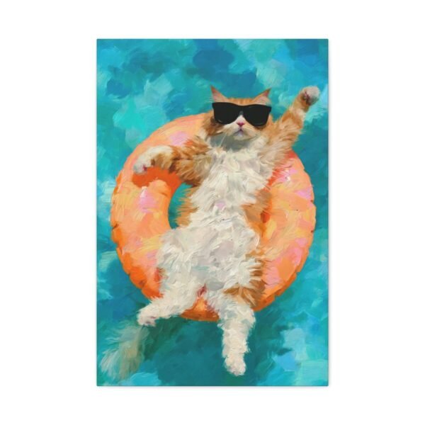 Sunglasses Cat Wall Art – Premium Matte Canvas Pool Float Artwork