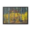 Golden Woodland Reverie – Autumn Forest Framed Canvas Wall Art, Premium Matte