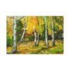 Amber Birch Reverie – Autumn Birch Forest Wall Art, Premium Matte Canvas Decor