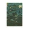 Vintage Lotus Pond Canvas Wall Art – Moody Botanical Water Lily Painting Decor