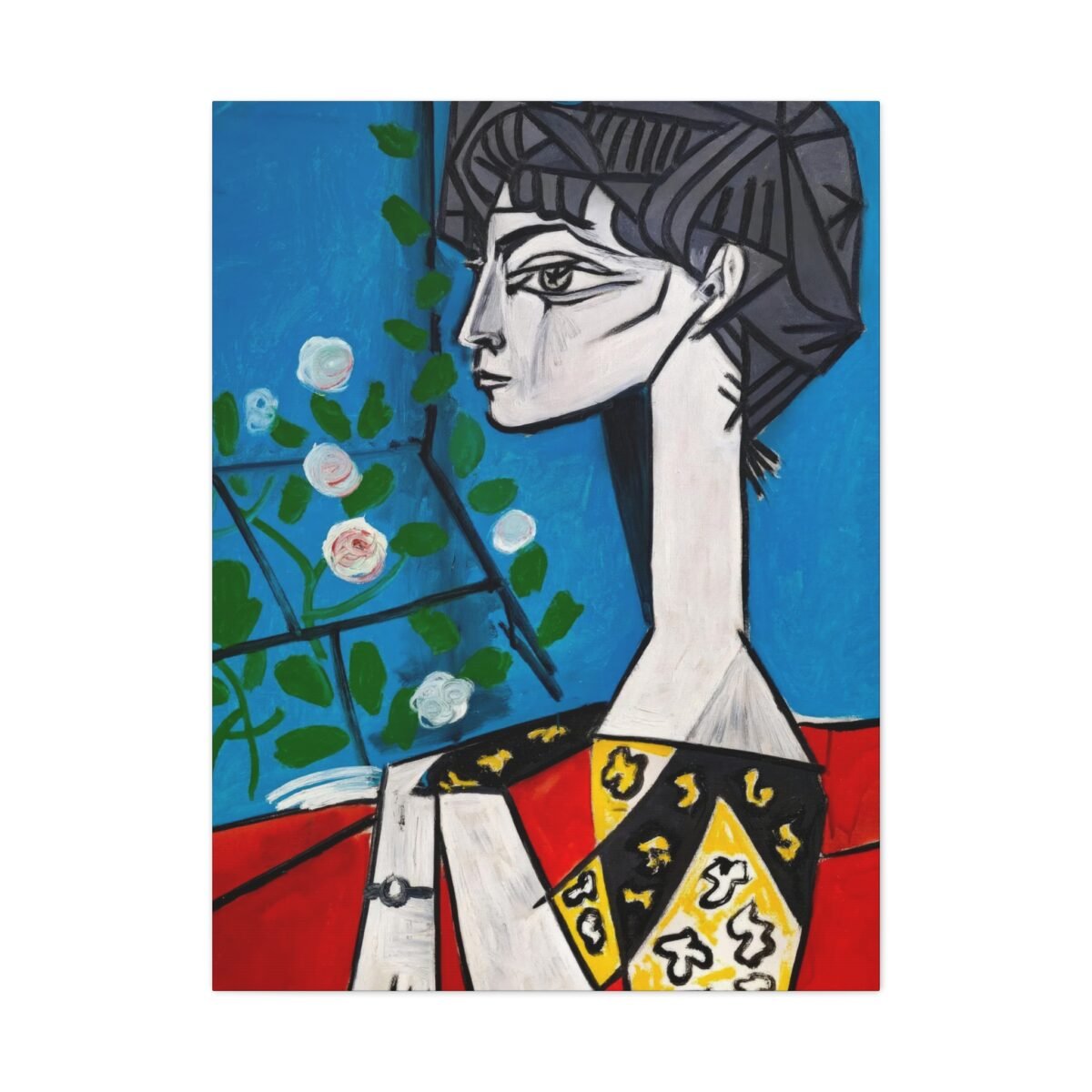 Cubist Portrait Canvas Wall Art | Modern Abstract Matte Canvas for Contemporary Interiors