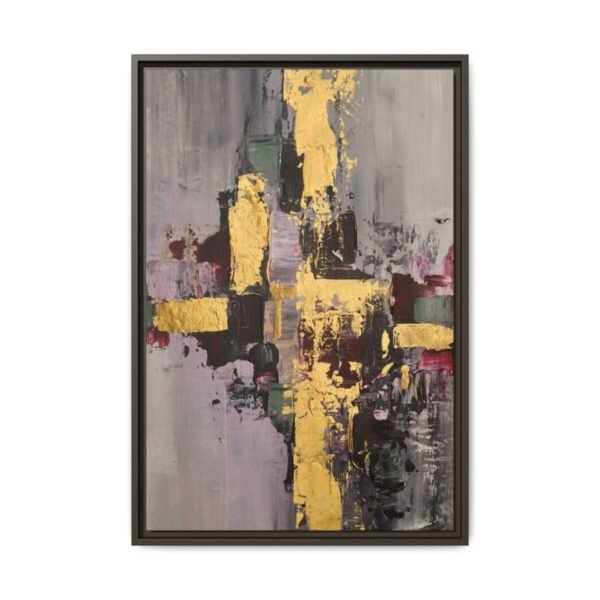 Golden Fracture Abstract Wall Art, Premium Matte Framed Canvas, Modern Luxury Decor
