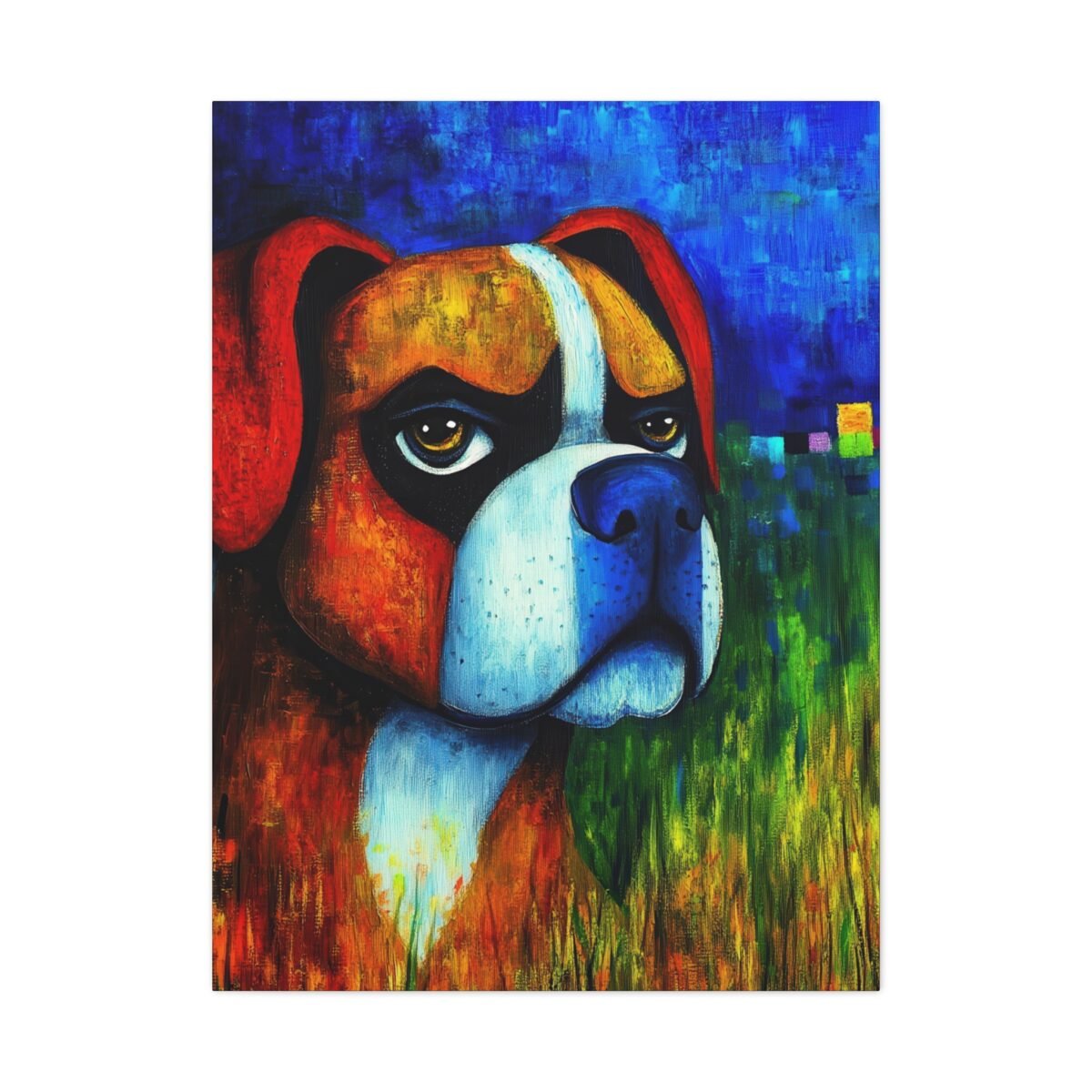 17873103172508361745_2048.jpeg Colorful Boxer Dog Canvas Wall Art, Vibrant Modern Pet Portrait for Home