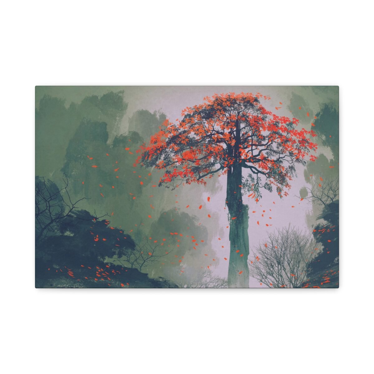 Autumn Ember Tree – Autumn Tree Wall Art, Premium Matte Canvas for Modern Nature Decor