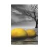Golden Spheres Seascape Wall Art, Premium Matte Canvas, Moody Coastal Decor