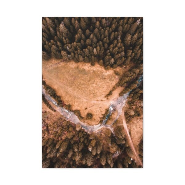 Autumn Forest Heartland Aerial Forest Wall Art, Premium Matte Canvas Nature Decor