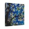 Azure Blossom Tree – Blue Floral Tree Wall Art, Premium Matte Stretched Canvas