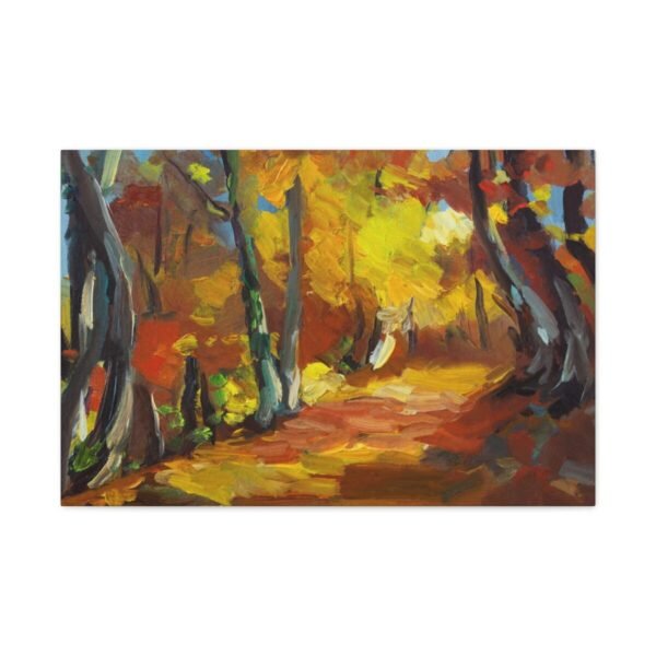Autumn Ember Trail – Autumn Forest Canvas Wall Art, Premium Matte Stretched Canvas