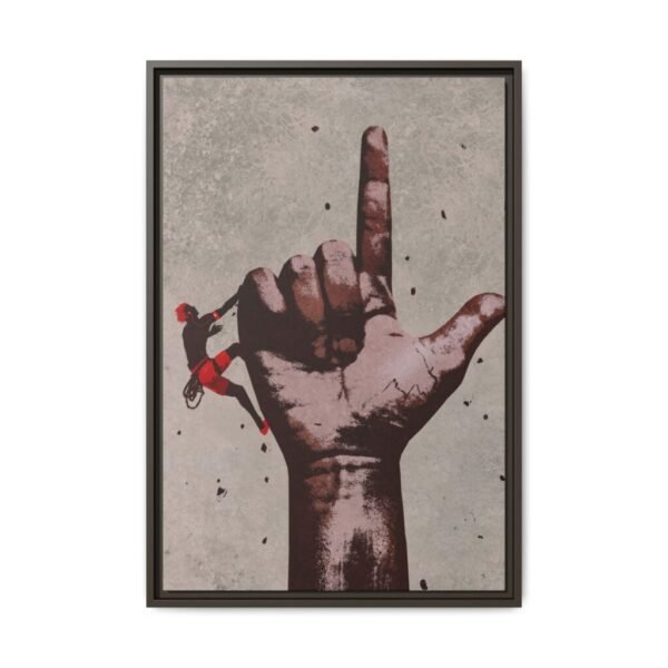 The Defiant Climb – Giant Hand Wall Art, Premium Matte Framed Canvas