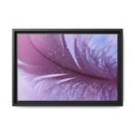 Violet Feather Framed Canvas Wall Art – Dreamy Purple Nature Decor