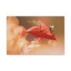 Crimson Origami Fish Wall Art – Premium Matte Canvas for Contemporary Home Decor