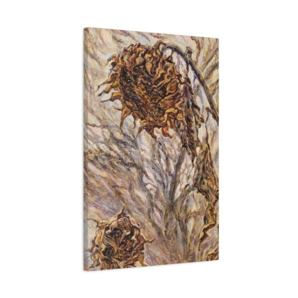 Withered Sunflower Reverie – Vintage Sunflower Wall Art, Premium Matte Canvas