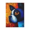 Blue and Black Dog Wall Art Canvas, Colorful Modern Pet Portrait for Home Decor