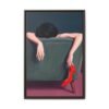 Red Heels Relaxation – Red Heels Wall Art, Premium Matte Framed Canvas Decor