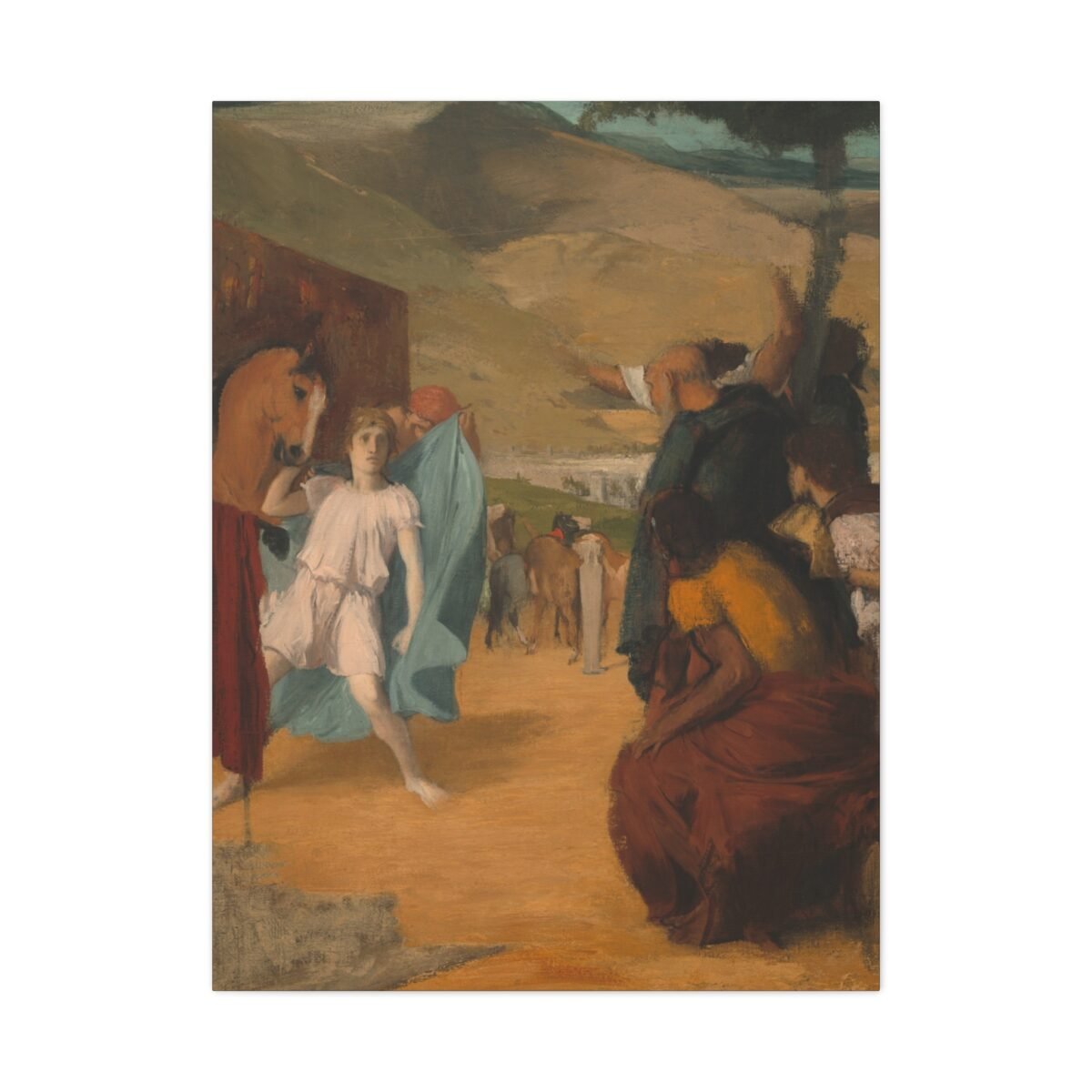 Vintage Equestrian Canvas Wall Art – Classic Horse Scene Fine Art Decor