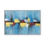 Azure Chromatic | Blue Abstract Wall Art Framed Canvas for Modern Interiors