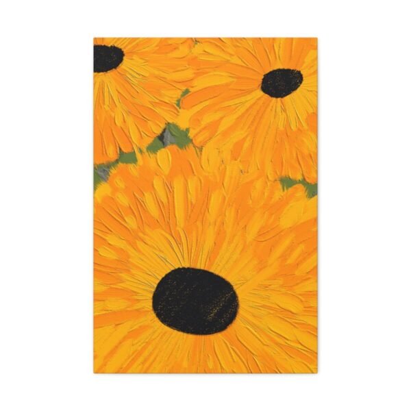 Golden Sunburst Sunflower Wall Art, Premium Matte Canvas Statement Decor for Modern Homes