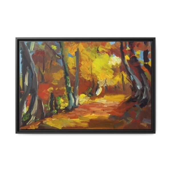 Autumn Ember Trail – Autumn Forest Framed Canvas Wall Art, Premium Matte Finish