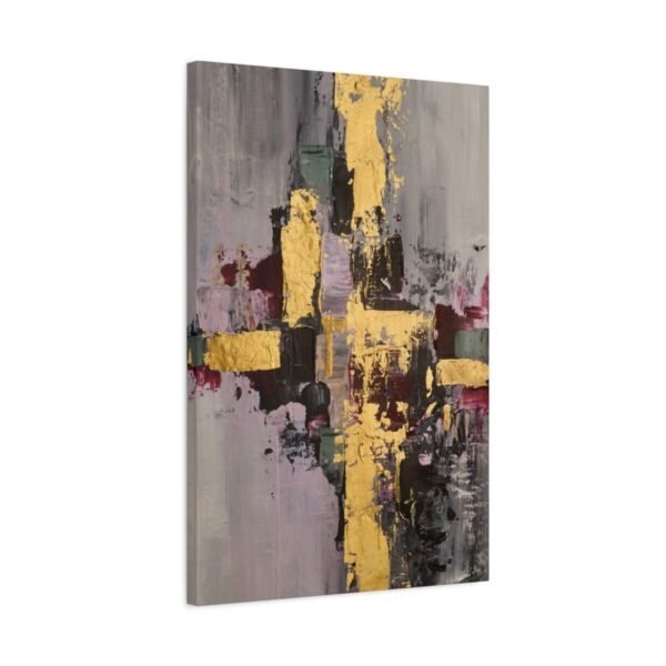 Golden Fracture Abstract Wall Art, Premium Matte Canvas for Modern Luxury Interiors