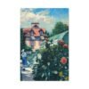 French Countryside Cottage Canvas – Impressionist Garden Landscape Wall Art
