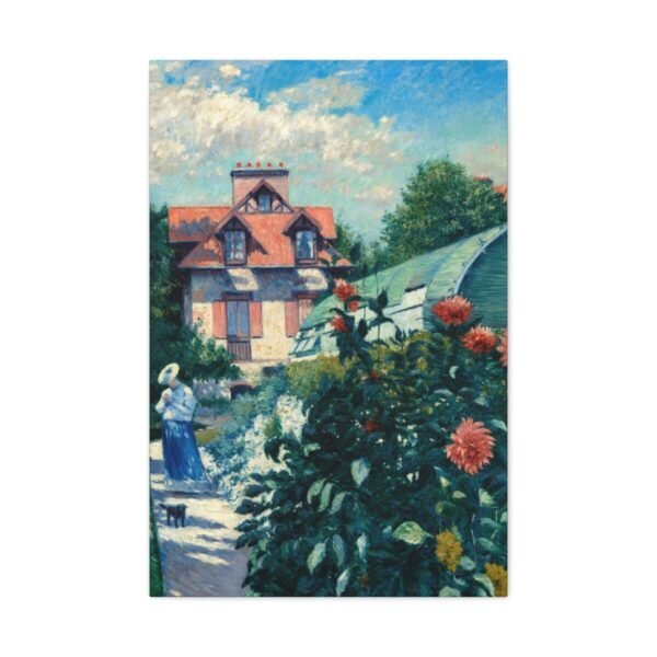 French Countryside Cottage Canvas – Impressionist Garden Landscape Wall Art