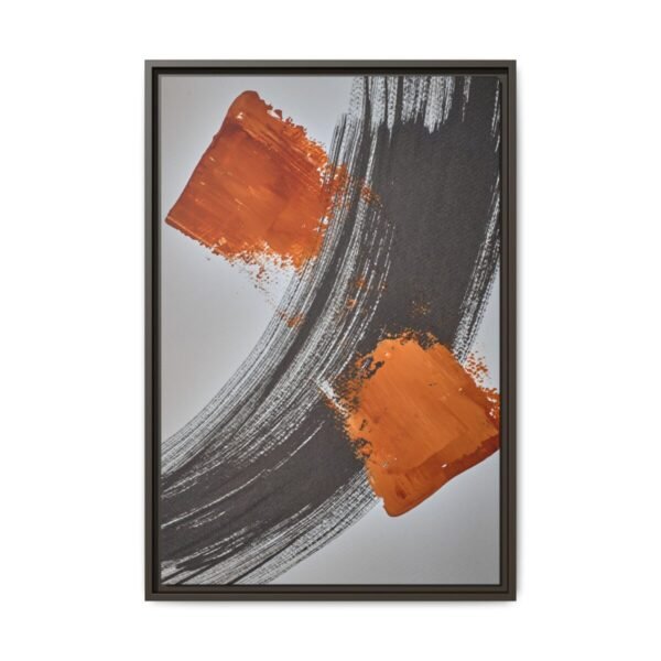 Ember Arc Orange and Black Abstract Wall Art – Premium Matte Framed Canvas