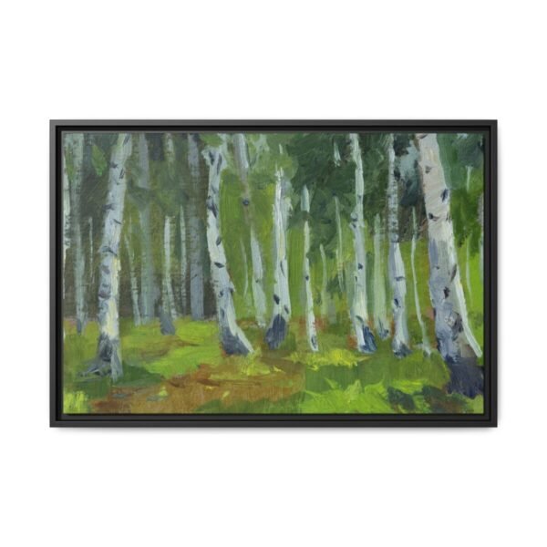 Whispering Birch Forest Wall Art – Nature-Inspired Framed Canvas for Modern Interiors