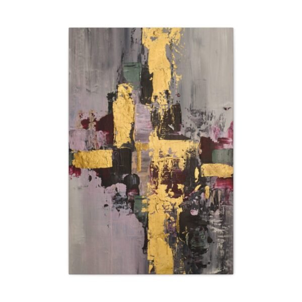 Golden Fracture Abstract Wall Art, Premium Matte Canvas for Modern Luxury Interiors